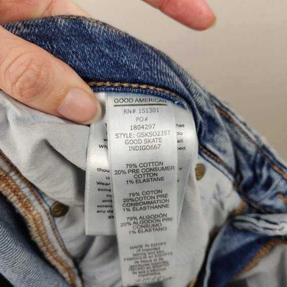 Good American Good Skate Wide Leg Jeans Womens 15 Acid‎ Wash Baggy Y2K - Picture 9 of 10